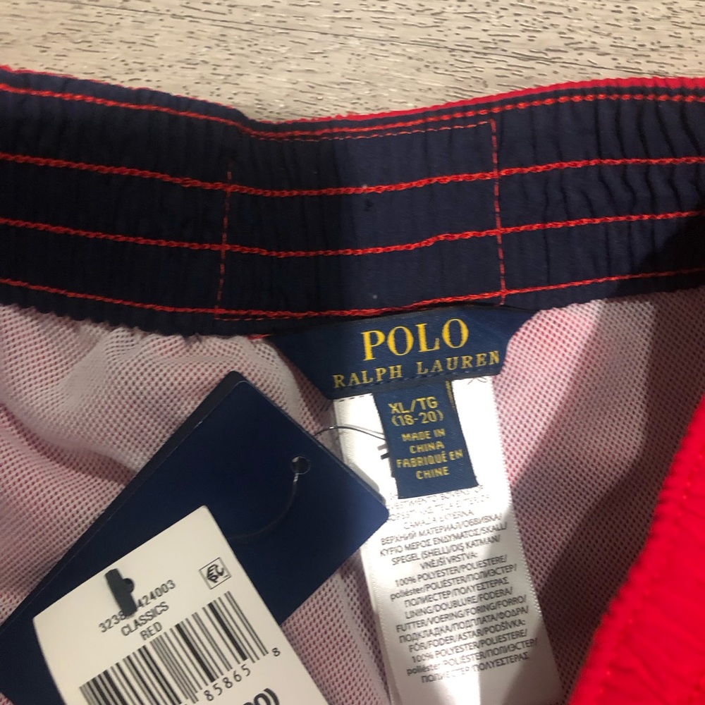 Polo Ralph Lauren Big Boys Big Pony Swim Trunks Red Sz XL (18-20) - NWT - Picture 3 of 6